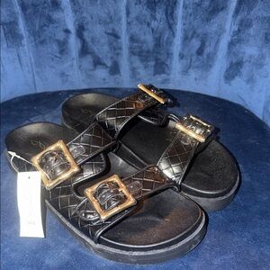 Joie Black Sandals with Gold Accents Size 8.5